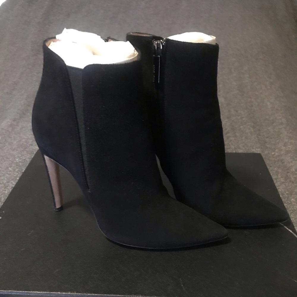 HERVE LEGER LYNNE BLK SUEDE ANKLE BOOTS 39